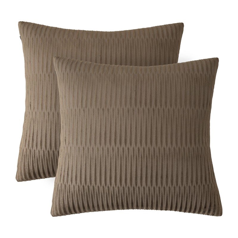 Embossed Velvet Pillow Covers 18x18, Set of 2, Camel Soft