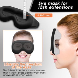 ABCDMM 3D Advanced Eye Mask for Sleeping,Sleep mask，Sleep Eye Mask for Men Women，lash Sleeping mask for lash Extensions,Sleep mask Blackout，Eye Masks for Sleep (Black)