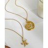 LANWLOSI 2 PCS Gold Starfish Shell Necklaces for Women Trendy