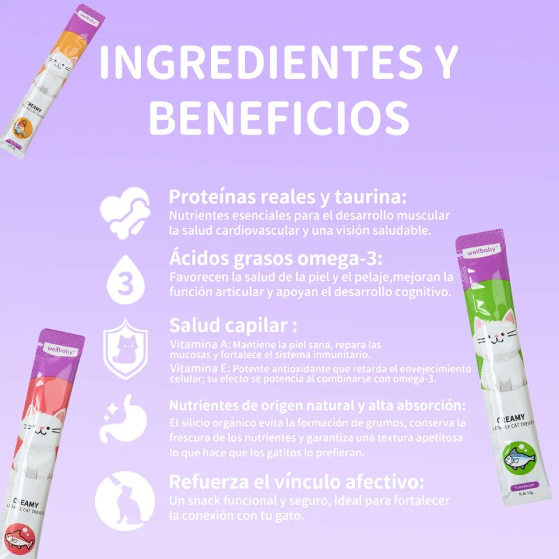 Premio Para Gatos Snack Lamible Yummy 3 Sabores 15 Tub