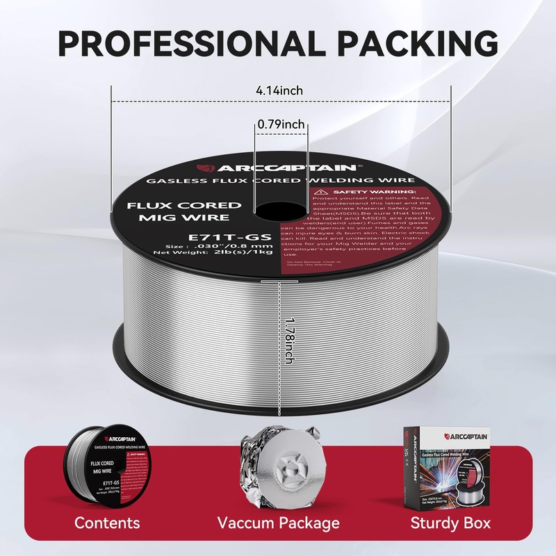 ARCCAPTAIN Flux Core Welding Wire .030, E71T-GS Mig Welding Wire