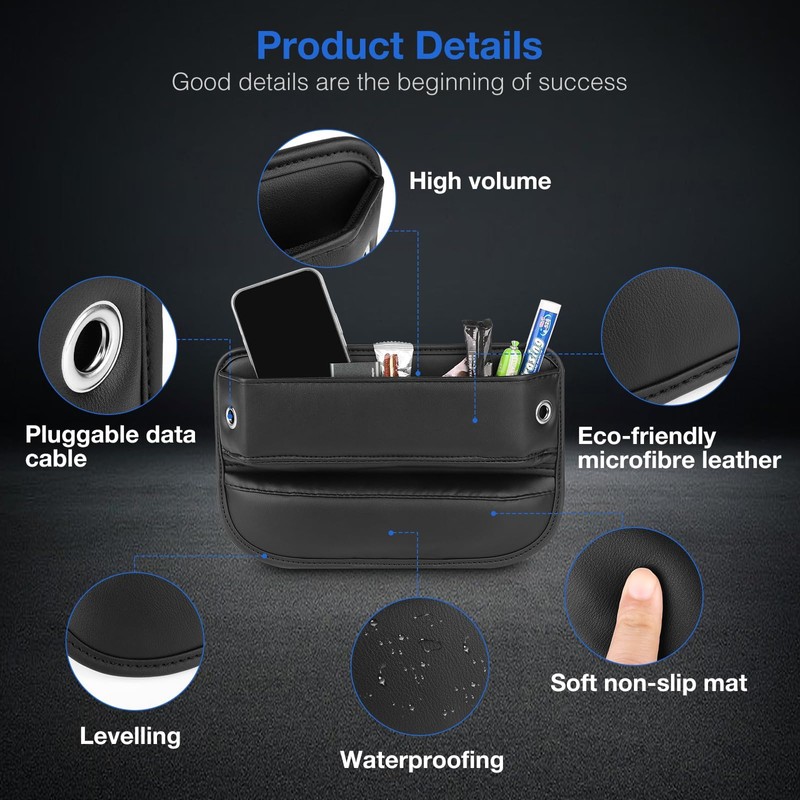 2 Pack Car Seat Gap Filler, Car Front Seat Gap