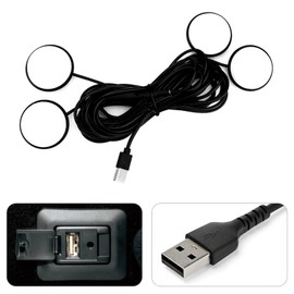 Hirificing Car Interior Pedal LED Lights, Automotive Underglow Ambient RGB Door Lighting Kit with USB Port, 4 in 1 Decoration Neon Lights for Car, Home, Garden, Party (Lavender)