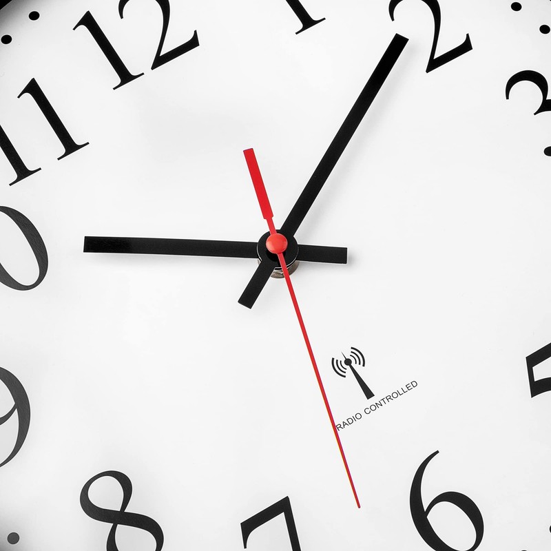 Foxtop Wireless Wall Clock Silent Analogue Non-Ticking 25 cm Easy