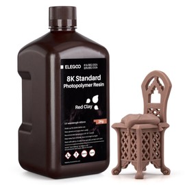 ELEGOO 8K Standard Photopolymer 3D Printer Resin, 405nm UV-Curing Resina for 12K 14K Saturn LCD MSLA DLP Impresora Red Clay 2000g