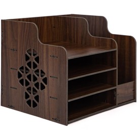 CompactStone desk organizers Wooden Desk Organizer Home Office Art Supplies Organizer Multifunctional Easy to assemble (heavy CDF panel)