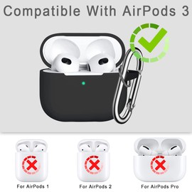 WEUYUIAF Portable Electronic Device Cover for Airpods 3 Generation 2021 Released, 15in1 Accessories Kit Including Silicone Case, Ear Tip Covers, Hook/Watch Band Holder, Keychain