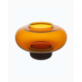 MARIMEKKO Fyr Tealight Candle Holder – Upgrade Your Home Decor with Our Brown Candle Holders for Table Centerpiece – Mouth-Blown Clear Glass Candle Holders (3 in x 5 in)