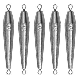 THKFISH Fishing Weights，Inline Trolling Sinkers Fishing Weights Sinkers Double Ringed One Piece Wire Lead Fishing Weights,Torpedo Sinkers Saltwater Freshwater 1oz-3.5oz