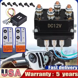 PE2.5, PE 3.5, VMX2.5, PE2000, PE3000, PE2500, PE3500 Winch Solenoid Relay Contactor 5500-12000lbs 2x Wireless Remote Control 12V 500A