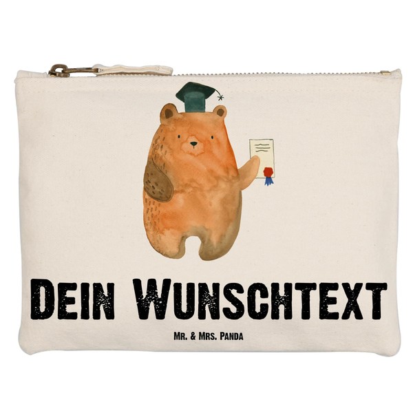 Mr. & Mrs. Panda Make-Up Bag Exam Bear, White Personalised,
