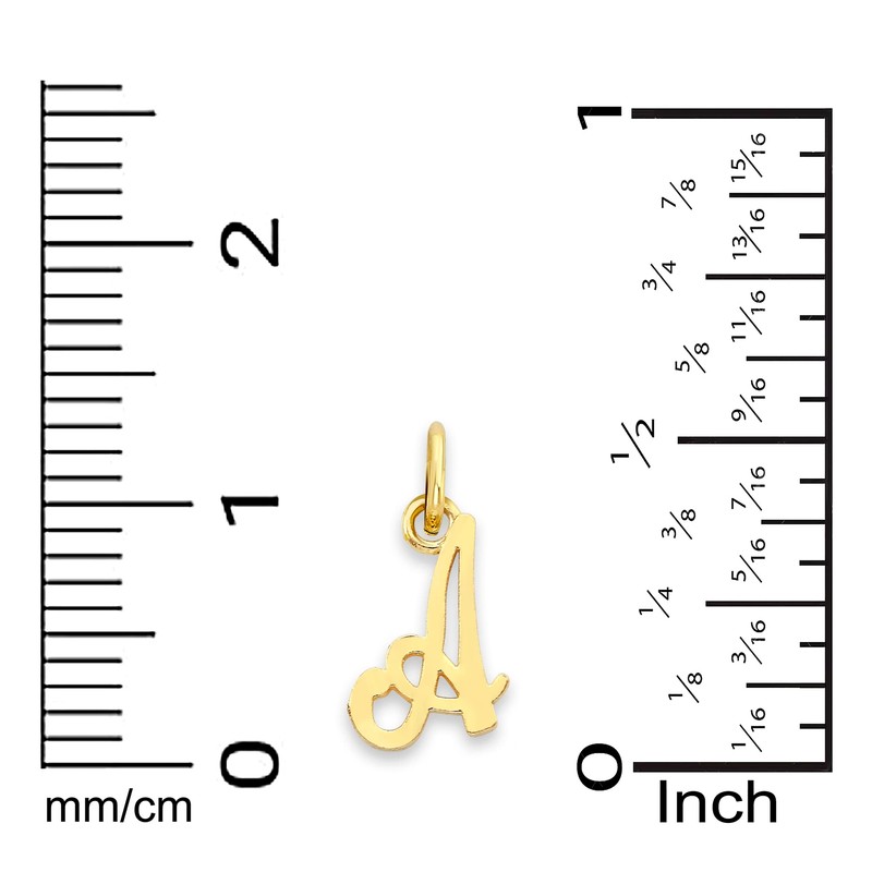 Solid Gold Initial Charm Available in A-Z, Tiny Cute Letter