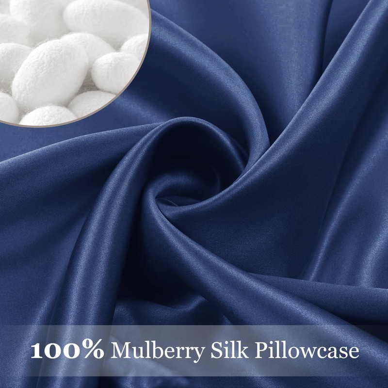 Adubor Silk Pillowcase for Hair and Skin with Hidden Zipper,