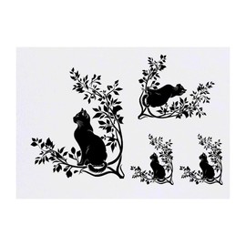 Azeeda 4 x 'Katze sitzt auf Ast ' Temporäre Tattoos - Wasserfest, Hautfreundlich & Ungiftig · Transfers in Verschiedenen Größen (TO00076154)