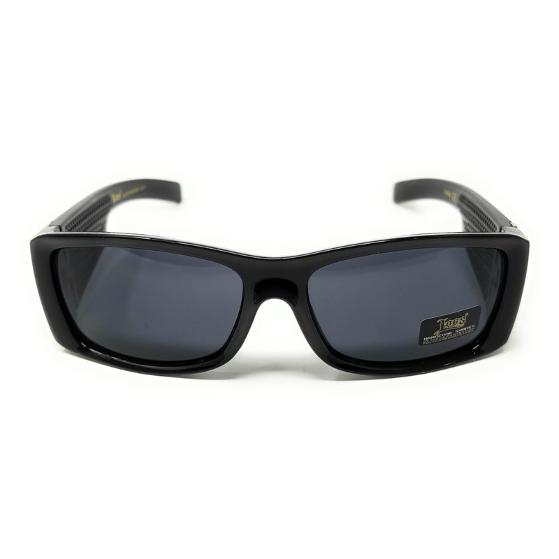 LOCS Hardcore Shades Sunglasses, Black Frame with Dark Lenses, Polycarbonate