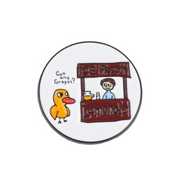 Funny Duck Song Enamel Pin – “Got Any Grapes?” Meme Lapel Pin for Backpacks, Jackets, Hats – Cute Internet Meme Gift for Duck Lovers & Collectors Motivational Quote, Depression Support Therapist Brooches, Positive Affirmation Decoration Pin Jewelry Accessories