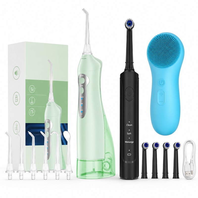 3-in-1 Oral Care Kit for Daily Hygiene – Rechargeable Water