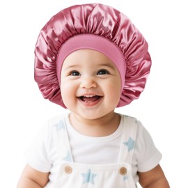 Satin Baby Bonnet for Sleeping Silk Sleep Cap Bonnets for Baby Girls and Boys Infant Rose Gold