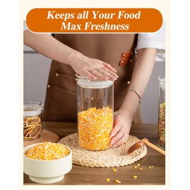 ZENS Glass Food Storage Jars Set of 2, 50oz Clear Glass Canisters Sets with Airtight Lids, Large Sugar Container for Kitchen Pantry Pasta, Flour, Coffee Storge Jars for Gound Coffee,Coffee Beans,