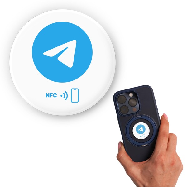 Telegram NFC Sticker Pack of 2 - Contactless Share Your