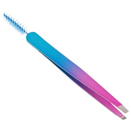 VICASKY Portable Stainless Steel Eyebrow Tweezer Tool Brush Travel-friendly Beauty Essential for Eyebrow Shaping and Grooming Stylish Gradient and Design