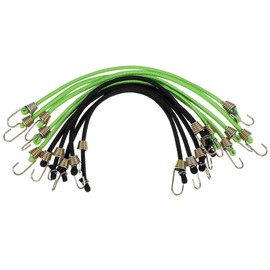Pack of 10 Elastic Bands with Hooks, Heavy Duty Bungee Cord, 25 cm, Short Elastic Straps for Camping, Tarpaulins, Bicycle Cars, Tents, Cars, Motorcycles