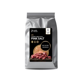 Pacific Pelican Iodized Himalayan Pink Salt – Hickory Smoked, Coarse Grain – Natural Mineral-Rich Seasoning for Grilling, Cooking, and Finishing (2lb)