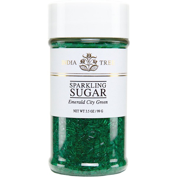 Pure Green Sparkling Sugar , Shimmery Sugar Sprinkles for Baking