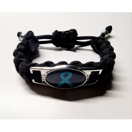 Unbranded Polycystic Ovarian Syndrome Awareness Adjustable Charm Bracelet Teal Ribbon