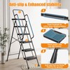 Step Ladder 5 Step Folding with Handrails, 800 LBS Capacity,