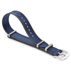 Onthelevel 20mm 22mm Watch Strap for Men Women - Premium Waterproof Ballistic Nylon Watch Band with Multiple Colorways (20mm, blue-gray-side with silver buckle)