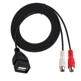 ELNONE 1.5M/5FT USB to 2 RCA Cable, USB A 2.0 Female to 2 RCA Female Jack Splitter for Audio Video AV Adapter Cord