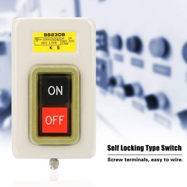 BS230B 3 Phase Push Button Switch 3.7 KW 10 A 380 V AC Self-Locking On/Off Switch for Engines Robust Insulation Direct without Contactor