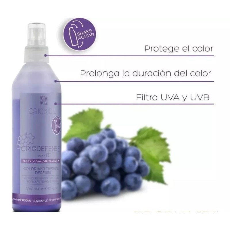 Crioxidil Bifásico Acondicionador Termoprotector Planchado O Secado