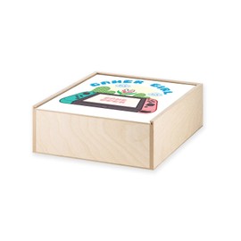 Fabulous Wooden Box - Gamer Girl Games Video Games Console Retro Gaming (11 x 11 x 3.5 cm)
