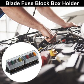 X AUTOHAUX 1 Set 8 Way Blade Fuse Block Box Holder W/Negative Bus ATC/ATO Standard Circuit 10V-32V DC for Automotive Truck Boat Marine RV Van Vehicle