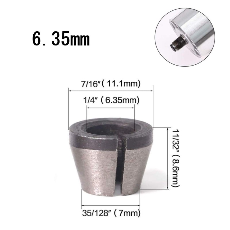 YFFSFDC Collet Chuck for Trimmers, 1/4 inch (6 mm), 0.25