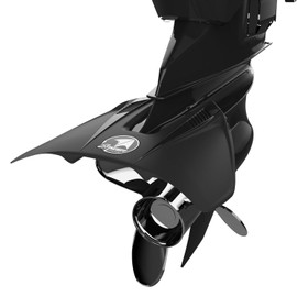 STINGRAY HYDROFOILS - Stinger Hydrofoils for 4-300 hp Boats (Black) - Engine Stabilizer Fins for Outboard/Outdrive Motors - Made in The USA