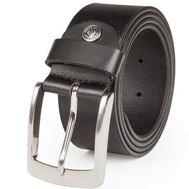 LINDENMANN Men's Full Leather Belt Made of Buffalo Leather, 40 mm Wide, Can Be Shortened, Belt, Leather Belt, Jeans Belt, XL, Black, black
