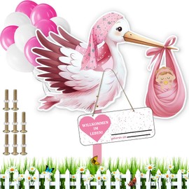 Rattling Stork Set for Birth Baby, Baby Birth Rattling Stork Set, Kazaigou Stork Birth for Outdoors, Rattling Stork for Birth Outdoor, Wooden Stork for Birth, Stork Birth Stork for Outdoor Use
