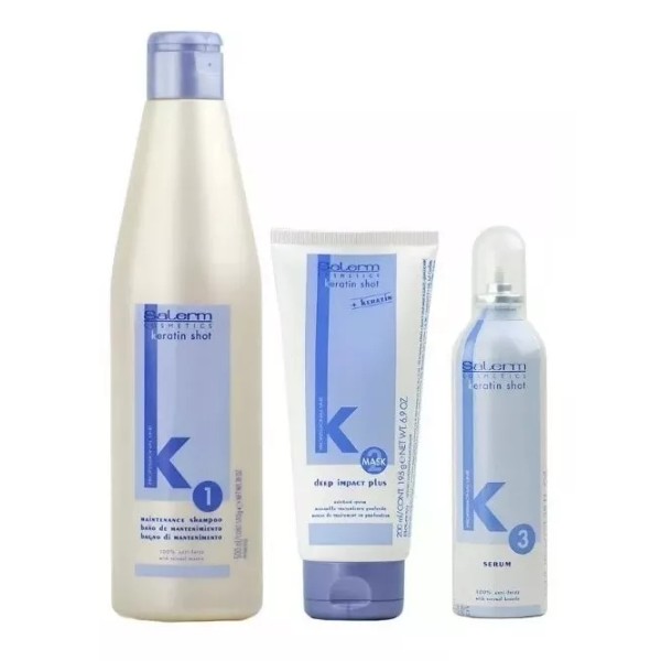 Salerm  Keratin Shot Mantenimiento Shampoo + Deep Impact + Serum