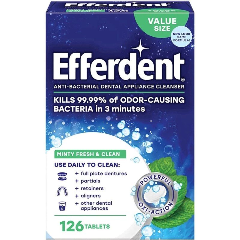 NEW Efferdent Retainer & Denture Cleaner Tablets Minty and Fresh