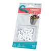 Pinhooks 10101 10-Pack Push Pin Wall Hooks, White
