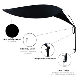 65"Comastbo office cubicle desk shade,designed for light sensitive workers,idea for office cubicles and desk canopy,block overhead light Black（patent is on the way)