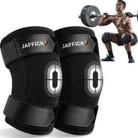 Jaffick Knee Sleeves (1 Pair),Double Layer Compression Knee Braces for Suitable for Squats, Weightlifting, Powerlifting, Gym Exercises, Unique Pressure Belt Design，7MM Neoprene Sleeves