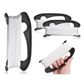 Lhbwhiz Pack of 2 Kite Line, Kite Line Cord with Winding Board, Kite Lead with Winding, Flying Kite Poly Line, Spool Stunt Kite String with Winding Board, for Outdoor Sports (Black, 100 m)