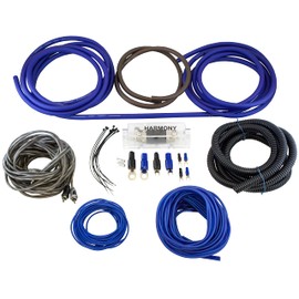 Harmony Audio HA-AK4 Car Stereo Complete 4 Gauge 1800W Amp Amplifier Install Kit - Nickel Plated