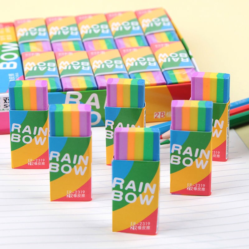30 Pieces 2B Eraser Rainbow Mini Eraser for Children Soft