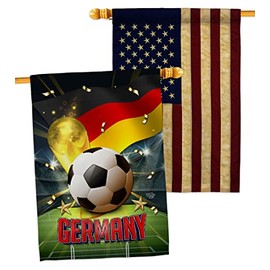 World Cup Germany House Flags Pack Sports Soccer Game Goal Ball Football Entertainment Activity Physical USA Vintage Applique Small Decorative Gift Yard Banner Made In 28 X 40