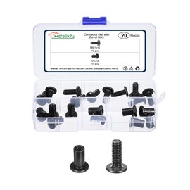 METALLIXITY Furniture Connector Bolts Cap Nut Kit(M6-1x16mm) 20Pcs, Connector Bolts M6 Screw Barrel Nuts Binding Screws, for Chair Cabinet Bed, Black